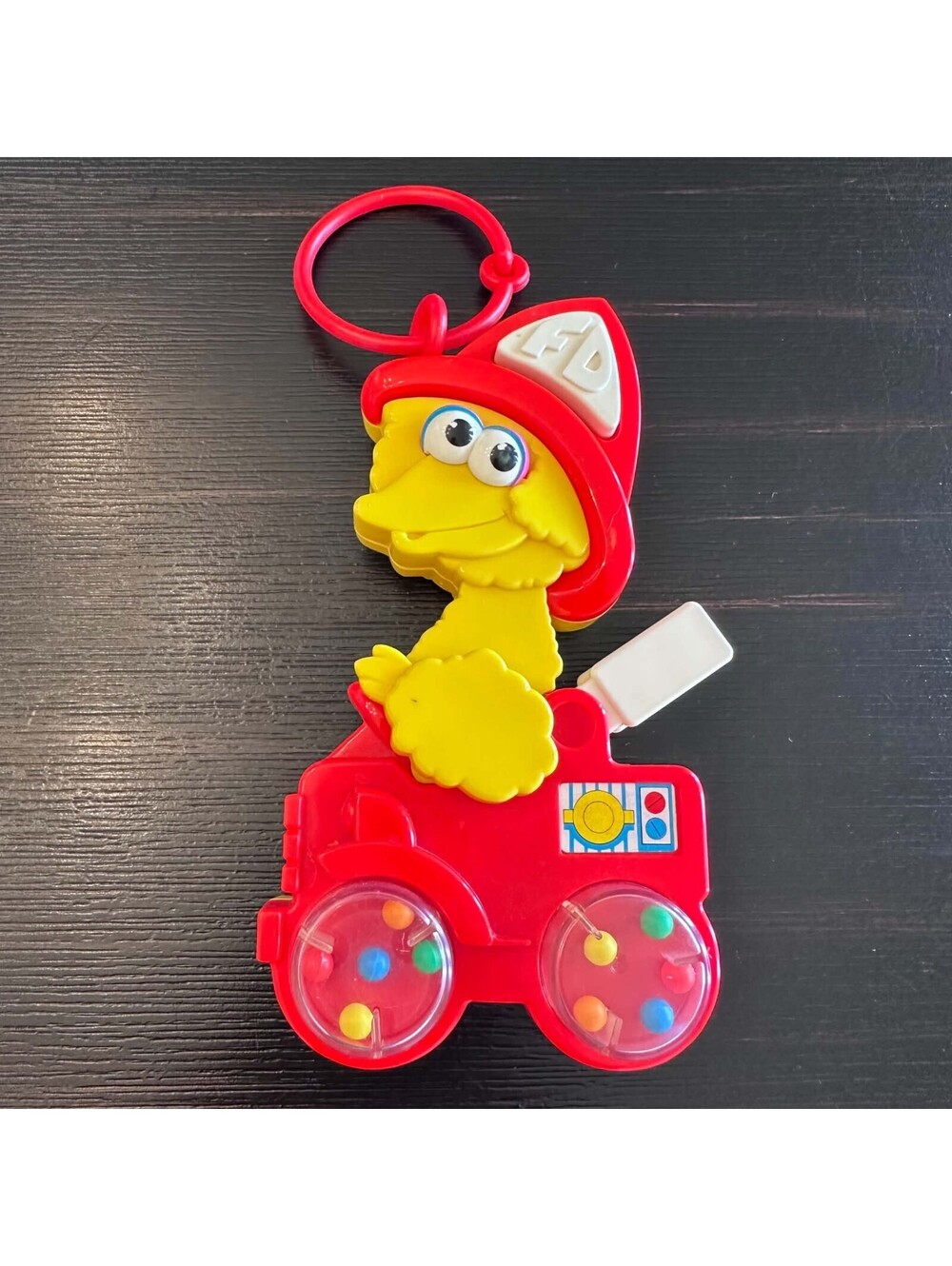 Vintage 1990 Playskool Sesame Street Big Bird Firefighter Squeak Toy Jim Henson